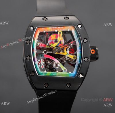 New Arrival Richard Mille Cyril Kongo RM 68-01 Ceramic Graffiti Face Watch Swiss Replica RM